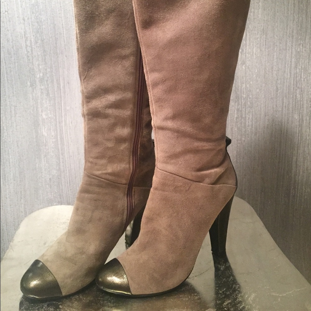 Nine West Gray Knee high leather boot